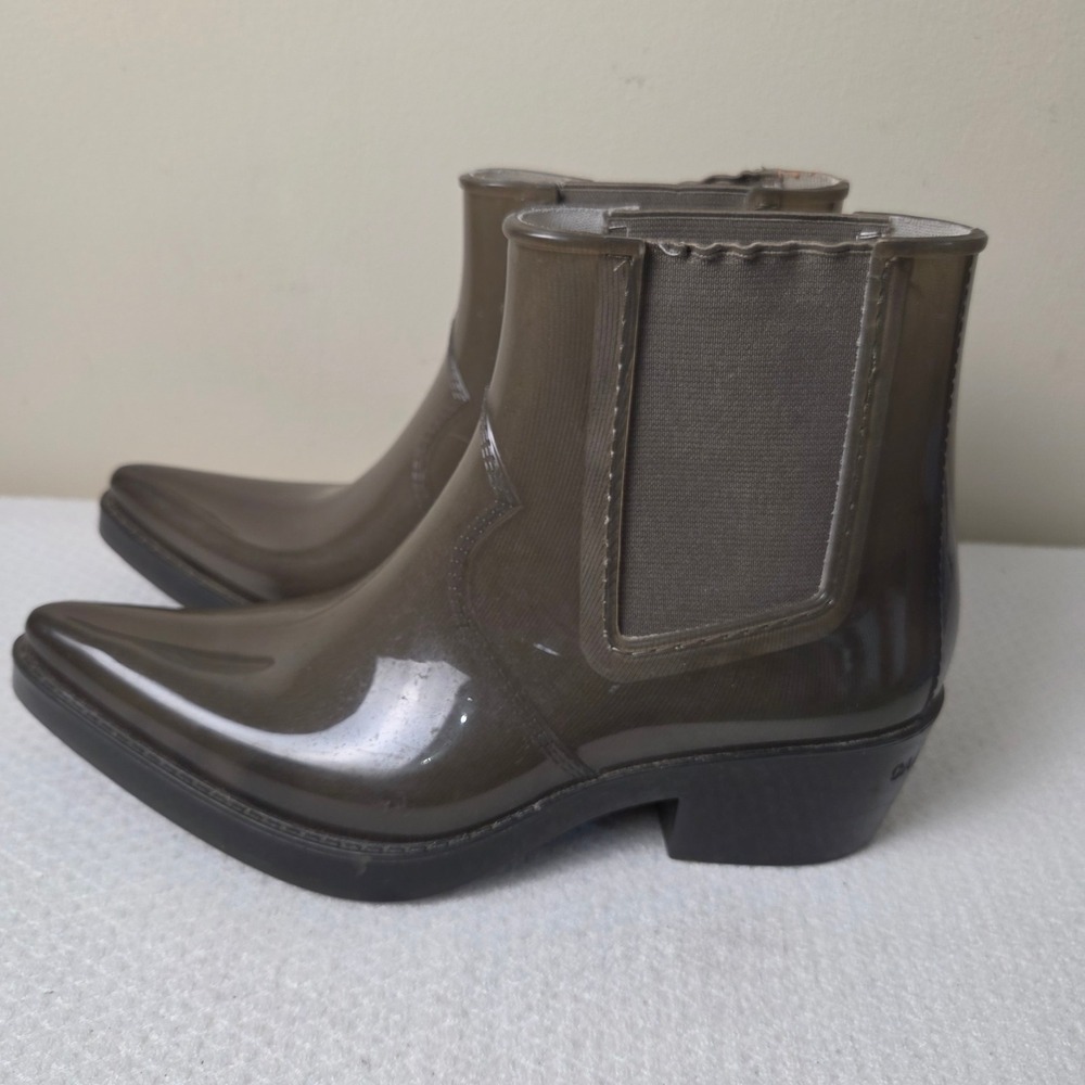 Calvin Klein Jeans Women Olive Green Pointed Toe Western Chelsea Rain Boots 8